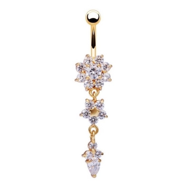 Flower dangle belly ring - Picture 4 of 5